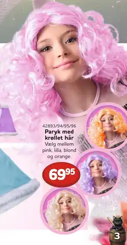 Buddy Leg Paryk med krøllet hår tilbud