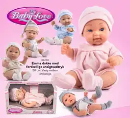 Buddy Leg Emma dukke med forskellige ansigtsudtryk tilbud