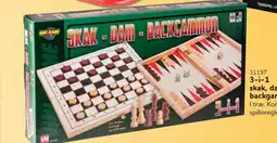 Buddy Leg 3-i-1 skak, dam, backgammon tilbud