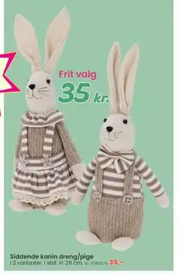 Hi five Siddende kanin dreng/pige tilbud