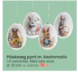 Hi five Påskeæg pynt m. kaninmotiv tilbud