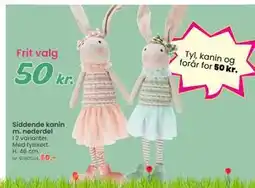 Hi five Siddende kanin m. nederdel tilbud