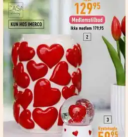 Imerco Vase med røde hjerter tilbud