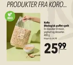 Citti KoRo Økologisk puffet spelt tilbud