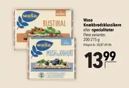 Citti Wasa Knækbrødsklassikere eller -specialiteter tilbud