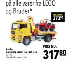 Citti Bruder Autohjælp Lastbil inkl. 4x4 jeep tilbud