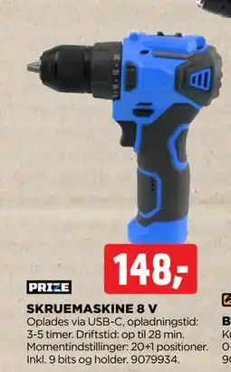 jem & fix SKRUEMASKINE 8 V tilbud