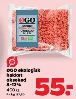 Netto ØGO økologisk hakket oksekød tilbud