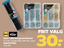 Netto Søm- eller kroge assortiment / kabelstrips tilbud