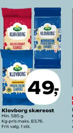 Kvickly Arla Klovborg skæreost tilbud