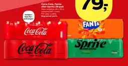 Kvickly Coca-Cola, Fanta eller Sprite 24-pak tilbud