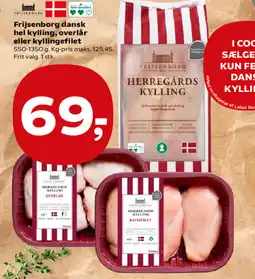 Kvickly Frijsenborg dansk hel kylling, overlår eller kyllingefilet tilbud