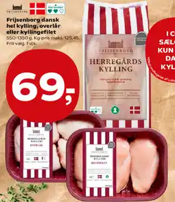 Kvickly Frijsenborg dansk hel kylling, overlår eller kyllingefilet tilbud