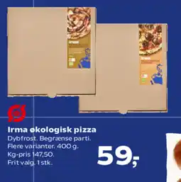 Kvickly Irma økologisk pizza tilbud