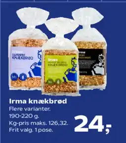 Kvickly Irma knækbrød tilbud