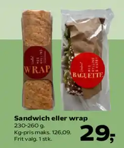 Kvickly Sandwich eller wrap tilbud