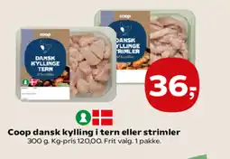 Kvickly Coop dansk kylling i tern eller strimler tilbud