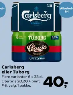 Kvickly Carlsberg eller Tuborg tilbud