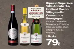 Kvickly Ripasso Superiore Villa Annaberta, Moillard Macon- Villages eller Cremant de Bourgogne tilbud