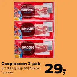 Kvickly Coop bacon 3-pak tilbud