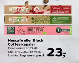 Kvickly Nescafé eller Black Coffee kapsler tilbud