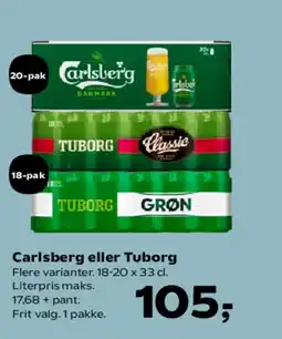 Kvickly Carlsberg eller Tuborg tilbud