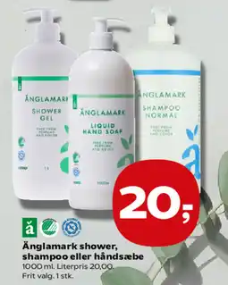 Kvickly Änglamark shower, shampoo eller håndsæbe tilbud
