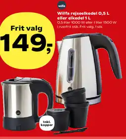 Kvickly Wilfa rejseelkedel 0,5 L eller elkedel 1 L tilbud