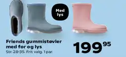 Kvickly Friends gummistøvler med for og lys tilbud