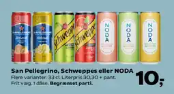 Kvickly San Pellegrino, Schweppes eller NODA tilbud