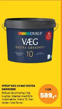 XL-BYG Dyrup Væg 10 mat ekstra dækkende tilbud
