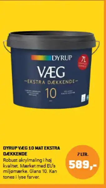 XL-BYG Dyrup Væg 10 mat ekstra dækkende tilbud