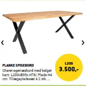 XL-BYG Planke spisebord tilbud
