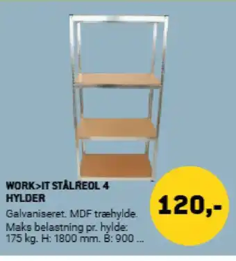 XL-BYG Work>It stålreol 4 tilbud