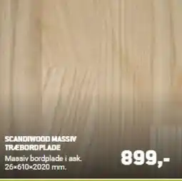 XL-BYG Scandiwood massiv træbordplade tilbud