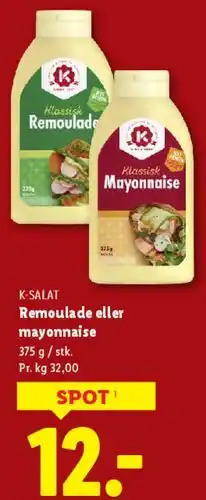Lidl K-Salat Remoulade eller Mayonnaise tilbud