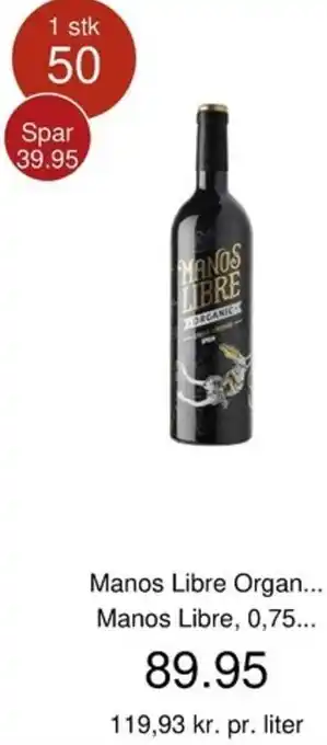 Manos Libre Organic Tempranillo