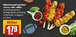 REWE DE Hähnchenspieß mariniert >>Curry<< oder >>BBQ<< tilbud