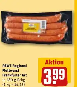 REWE DE REWE Regional Mettwurst Frankfurter Art tilbud