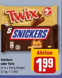 REWE DE Snickers oder Twix tilbud