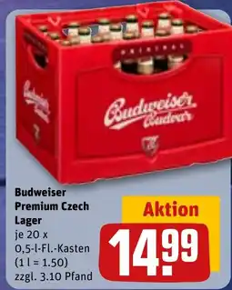 REWE DE Budweiser Premium Czech Lager tilbud