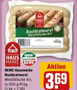 REWE DE REWE Hausmarke Rostbratwurst tilbud