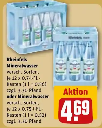 REWE DE Rheinfels Mineralwasser tilbud