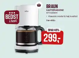 Skousen Braun kaffemaskine KF1100WH tilbud
