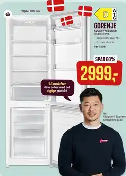 Skousen GORENJE KØLEFRYSESKAB tilbud