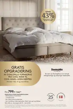 SENG Dunlopillo Pure kontinentalseng tilbud