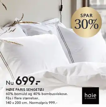 SENG HØIE PARIS SENGETØJ tilbud
