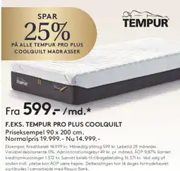 SENG TEMPUR Pro Plus CoolQuilt madras tilbud