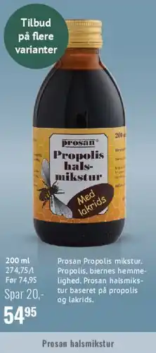 Helsam Prosan Propolis halsmikstur tilbud