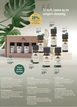 Helsam Urtegaarden æteriske olier & saunasæt tilbud